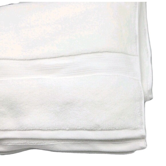 Brooks Brothers 8pc White Zero Twist Cotton Towel Set 2 Bath 2 Hand 4 Washcloths - Picture 5 of 15